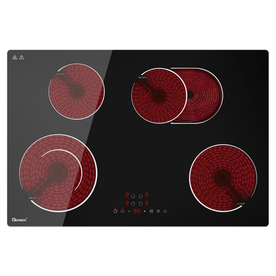 주문 전기 쿡톱 4 번버너 220V 세라믹 쿡톱 30 인치 유리 쿡톱 7200W online manufacture