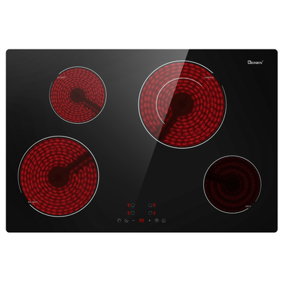 주문 30 인치 전기 요리장 220-240V 내장 세라믹 요리장 오븐 탑 4 번 버너 6900W online manufacture