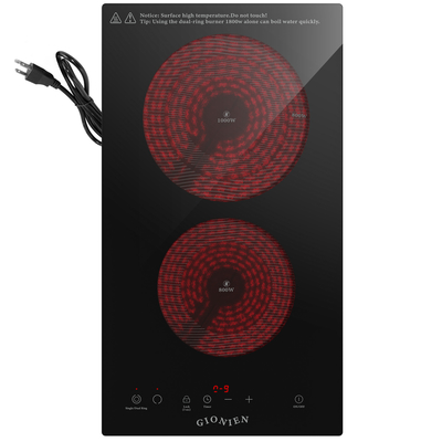 주문 전기 쿡탑 2구 110V~120V 12인치 전기 스토브 탑 카운터탑 1800W online manufacture